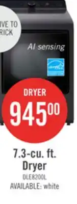 The Brick LG 7.3 Cu. Ft. Electric Dryer with AI Sensing and ThinQ - Platinum Black - DLE8200L offer
