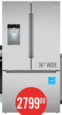 The Brick Bosch 36 26 Cu. Ft. 100 Series Smart French-Door Refrigerator - Stainless Steel - B36FD10ENS offer