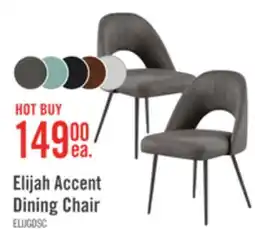 The Brick Elijah Dining Chair with Linen-Look Fabric, Metal - Grey offer