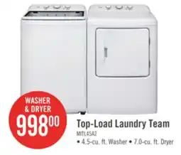 The Brick Midea 4.5 Cu. Ft. Top Load Agitator Washer and 7.0 Cu. Ft. Electric Dryer – White offer