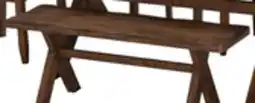 The Brick Plum Dining Bench, Wood, Live-Edge Look, 47.25W- Nutmeg Brown offer