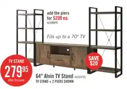 The Brick Alvin 64 Modern TV Stand with Storage and Cable Management for TVs up to 70- Hazelnut offer