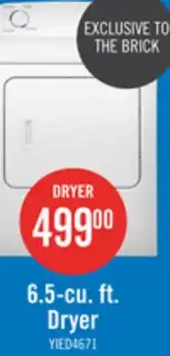 The Brick Inglis 6.5 Cu. Ft. Electric Dryer - White - YIED4671EW offer