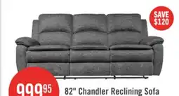 The Brick Chandler 82 Chenille Fabric Reclining Sofa - Grey offer