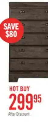 The Brick Yorkdale Bedroom Chest of Drawers, 5-Drawer, 31.1W x 47.4H, Made in Canada - Grey offer