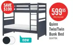 The Brick Quinn Bunk Bed with Ladder & Guard Rail for Kids, Blue - Twin/Twin offer