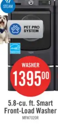 The Brick Maytag 5.8 Cu. Ft. Pet Pro Smart Front-Load Washer - Midnight Steel - MFW7020RF offer