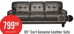The Brick Curt 85 Genuine Leather Sofa with Button Tufting - Grey offer
