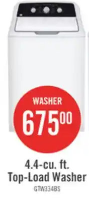 The Brick GE 4.4 Cu Ft. Top Load Washer – White - GTW334BMRWS offer
