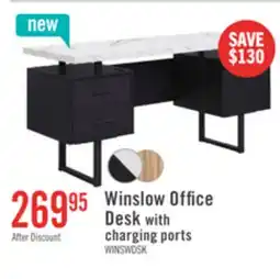 The Brick Winslow 60 Desk with 3-Drawers – Black offer