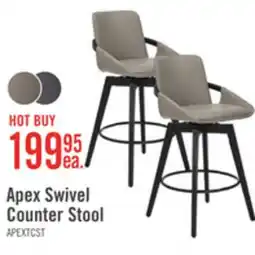 The Brick Apex Counter-Height Stool with Swivel Seat & Vegan Leather Fabric, 27H, Metal - Taupe offer