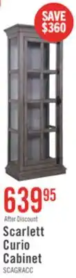 The Brick Scarlett 27.5 Curio Cabinet with Glass Shelves - Grey offer