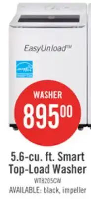 The Brick LG 5.6 Cu. Ft. Smart Top-Load Washer with EasyUnload - Essence White - WT8205CW offer