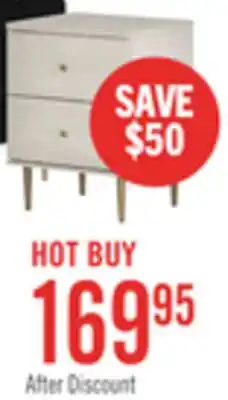 The Brick Lake Bedside 2-Drawer Nightstand, 19.5W x 25.5H, Made in Canada, Glam - White offer