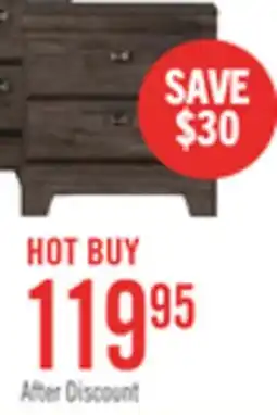 The Brick Yorkdale Bedside 2-Drawer Nightstand, 23.5W x 24.7H, Made in Canada - Grey offer