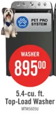 The Brick Maytag 5.5 Cu Ft. Top Load Agitator Washer with Pet Pro Option – Volcano Black - MTW5605RU offer