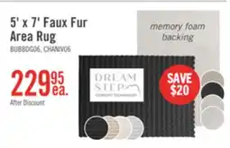 The Brick Dream Step Memory Foam Bubble Dark Grey Faux Fur Area Rug - 5' x 7' offer