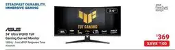 Visions Electronics Asus 34 Ultra WQHD TUF Gaming Curved Monitor offer