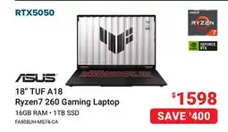 Visions Electronics ASUS 18 TUF A18 Ryzen7 260 Gaming Laptop offer