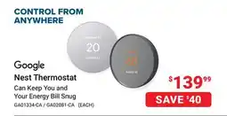 Visions Electronics Google Nest Thermostat offer