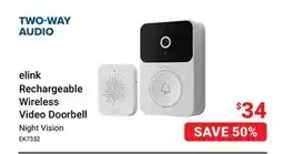 Visions Electronics elink Rechargeable Wireless Video Doorbell offer