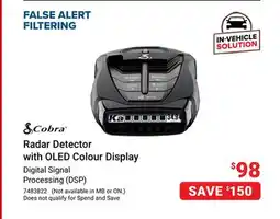 Visions Electronics Cobra Radar Detector with OLED Colour Display offer