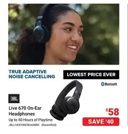 Visions Electronics JBL Live 670 On-Ear Headphones offer