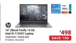 Visions Electronics HP 14 ZBook Firefly 14 G8 Intel i5-1135G7 Laptop offer