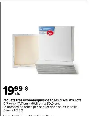 Michaels Paquets très économiques de toiles d'Artist's Loft offer