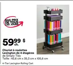 Michaels Chariot à roulettes Lexington de 4 étagères de Simply Tidy offer
