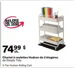 Michaels Chariot à roulettes Hudson de 3 étagères de Simply Tidy offer
