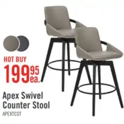 The Brick Apex Counter-Height Stool with Swivel Seat & Vegan Leather Fabric, 27H, Wood & Metal - Taupe offer