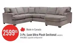 The Brick Made in Canada Luxe 3-Piece Right-Facing Fabric Sectional with Removable Cushions - Zaftig Dove Grey offer