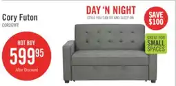 The Brick Cory 59 Velvet Fabric Klik Klak Futon with Tufting - Grey offer