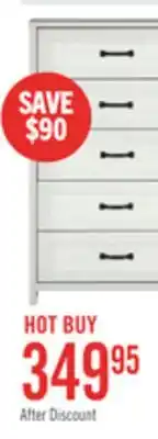 The Brick Dove Bedroom Chest of Drawers, 5-Drawer, 30.5W x 49H, Made in Canada - White offer