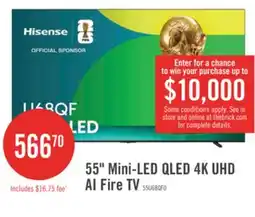 The Brick HISENSE 55 Mini-LED QLED 4K UHD AI Fire offer