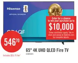 The Brick HISENSE 65 QD6QF QLED 4K UHD Smart Fire TV (65QD6QF) offer