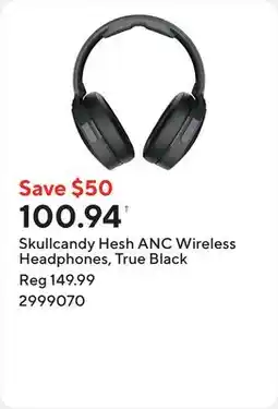 Staples Skullcandy Hesh ANC Wireless Headphones, True Black offer