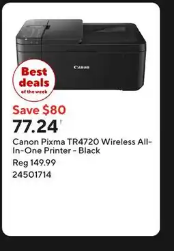 Staples Canon Pixma TR4720 Wireless All-In-One Printer - Black offer