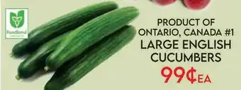 Fiesta Farms PRODUCT OF ONTARIO, CANADA #1 LARGE ENGLISH CUCUMBERS offer