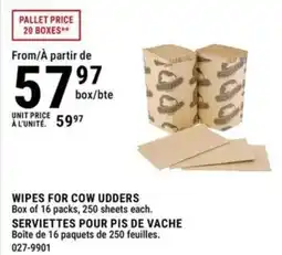 BMR Wipes for cow udders serviettes pour pis de vache offer