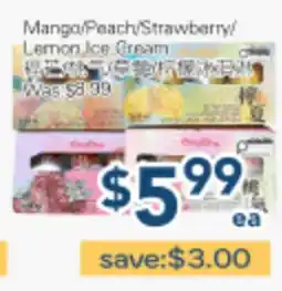 Oceans Fresh Food Market Mango/Peach/Strawberry! Lemon Ice Cream offer