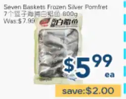 Oceans Fresh Food Market Seven Baskets Frozen Silver Pomfret offer
