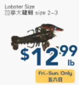 Oceans Fresh Food Market Lobster Size offer