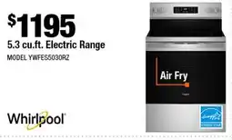 Home Depot 5.3 cu. ft. Electric Range offer