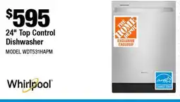 Home Depot 24Top Control Dishwasher offer