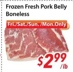 Bestco Food Mart Frozen Fresh Pork Belly Boneless offer