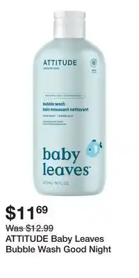 Well ATTITUDE Baby Leaves Bubble Wash Good Night offer