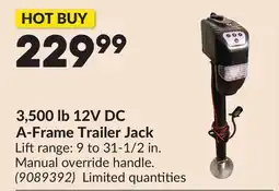 Princess Auto 3,500 lb 12V DC A-Frame Trailer Jack offer