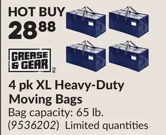 Princess Auto 4 pk XL Heavy-Duty Moving Bags offer